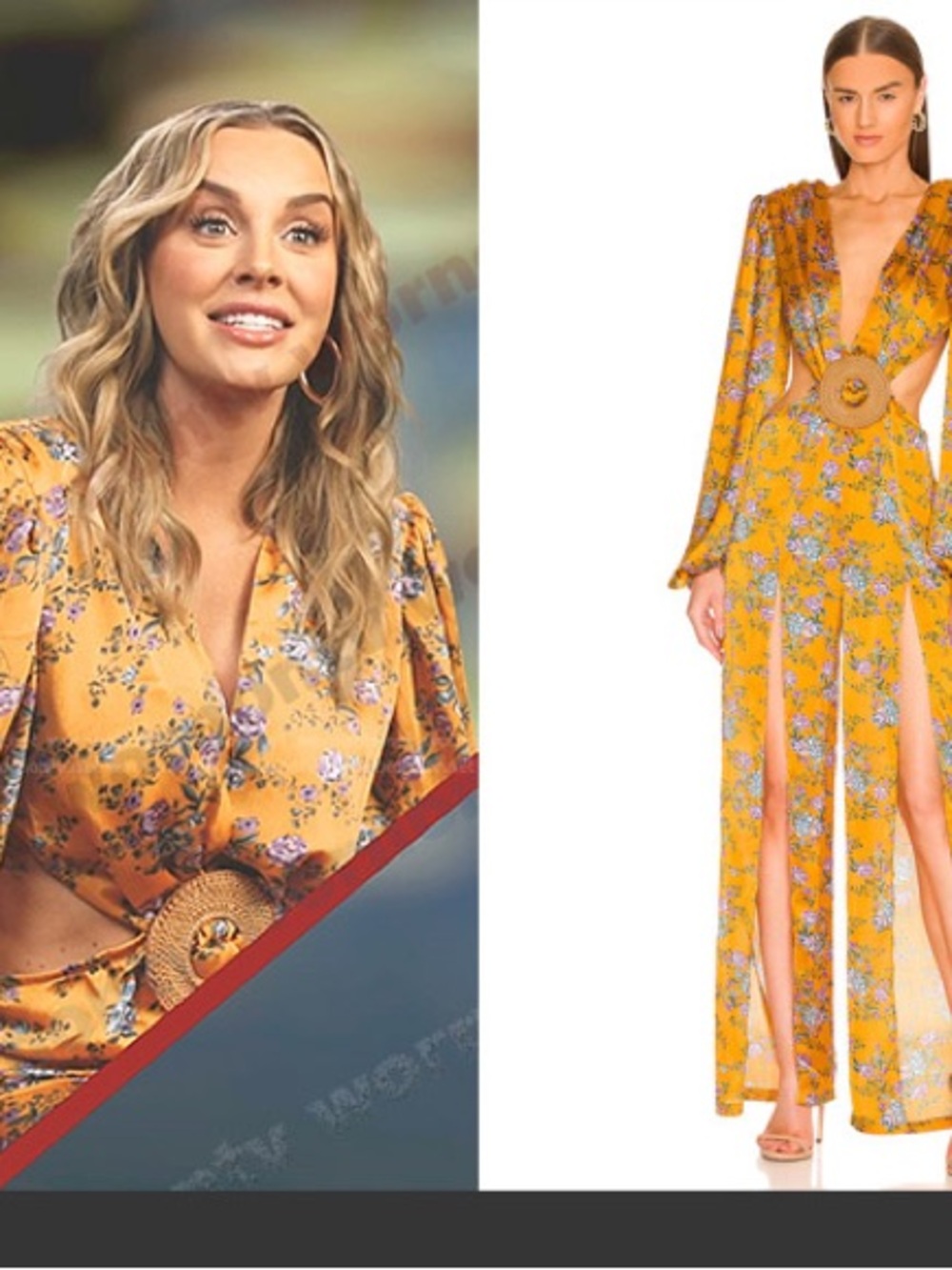 ‼️WOW‼️💛Bronx and Banco Mustard Floral Cutout Jumpsuit‼️NWT